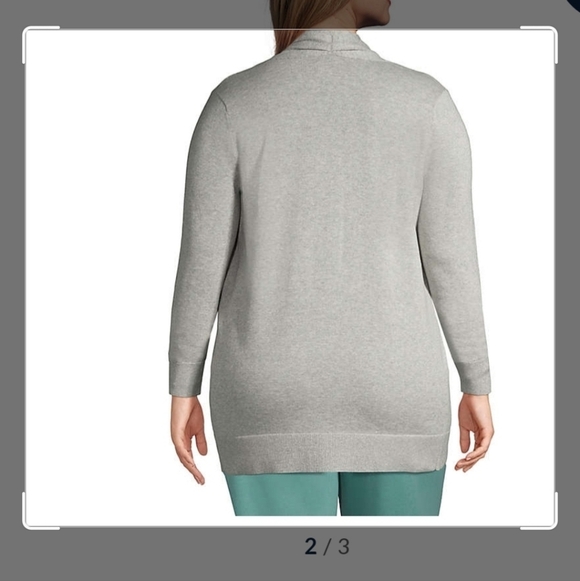 Lands' End womens size 3X cotton open long cardigan brick red - Picture 8 of 10